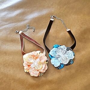 2 Beautiful Flower Chockers